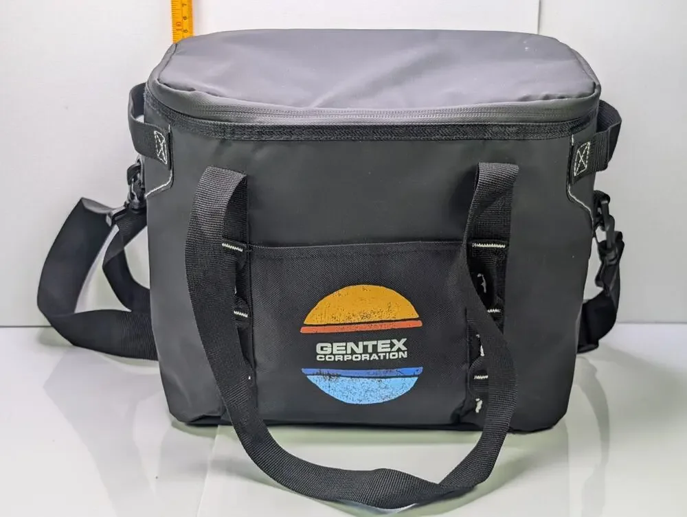Gentex Corporation Insulated Cooler Lunch Bag Black Shoulder Tote Promotional